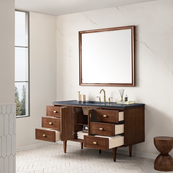 60″ James Martin Amberly 670-V60S-WLT-3CSP Vanity Cabinet Charcoal Soapstone Top