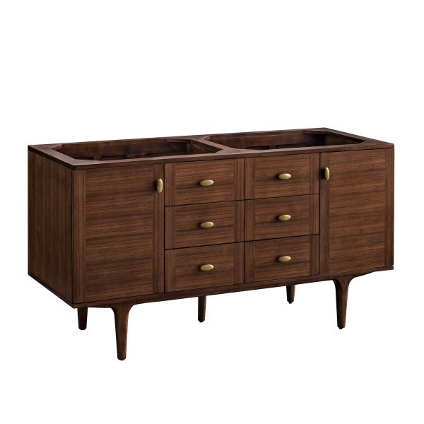 60″ James Martin Amberly 670-V60D-WLT-3WZ Double Vanity Cabinet White Zeus Top