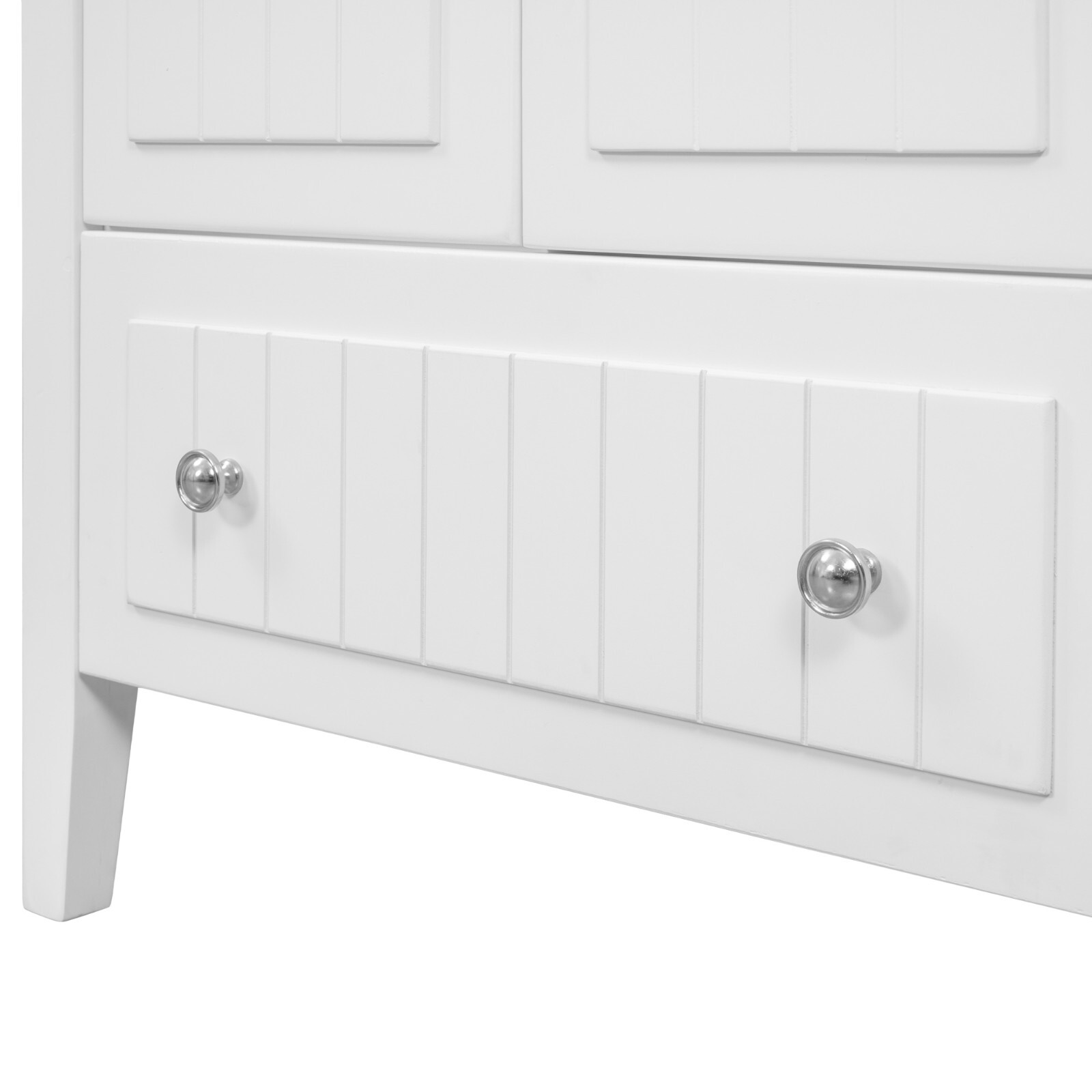 36″ Bathroom Vanity Base Only, Solid Wood Frame and MDF Boards, White