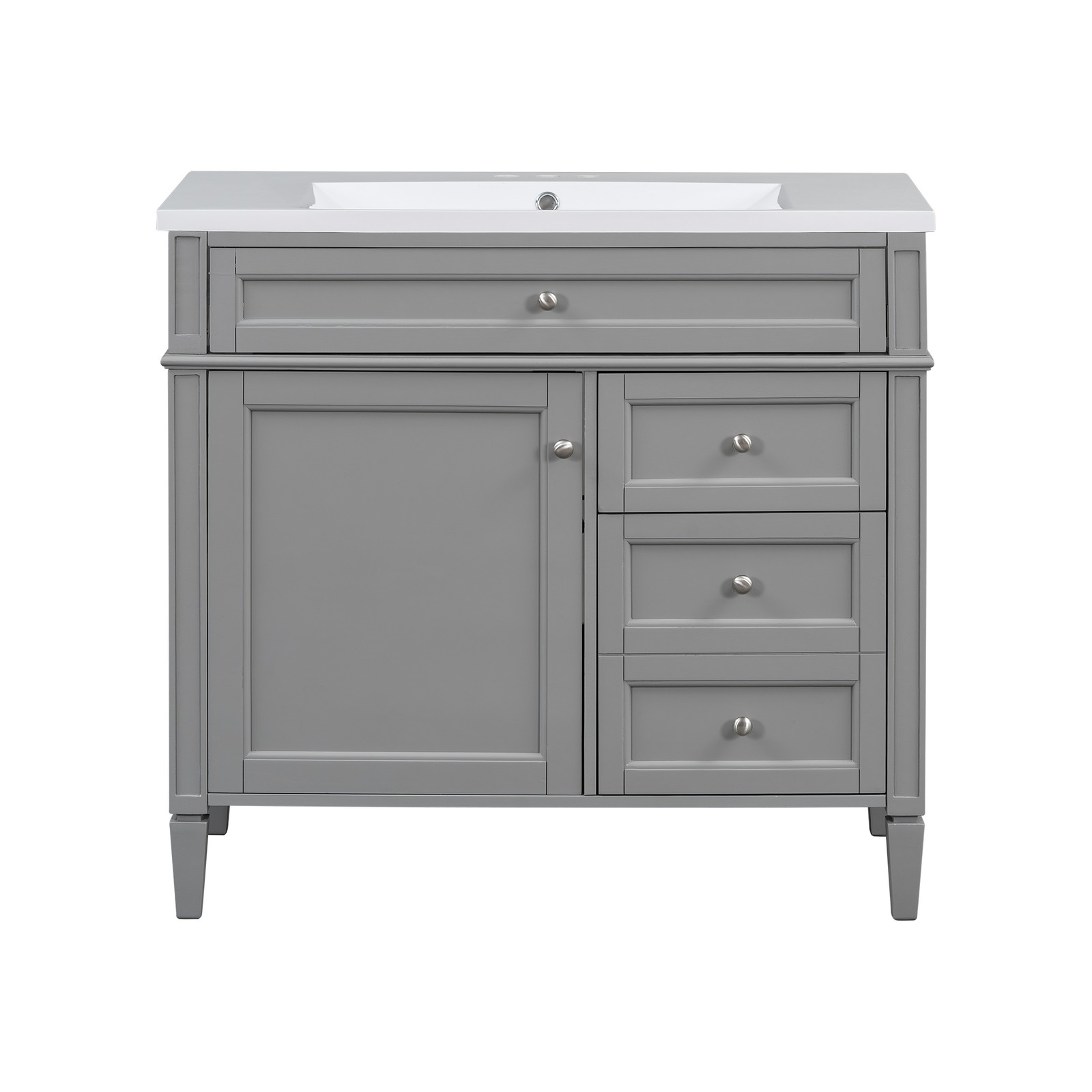 Single sink bathroom dressing table,2 soft-closed doors and 2 drawers