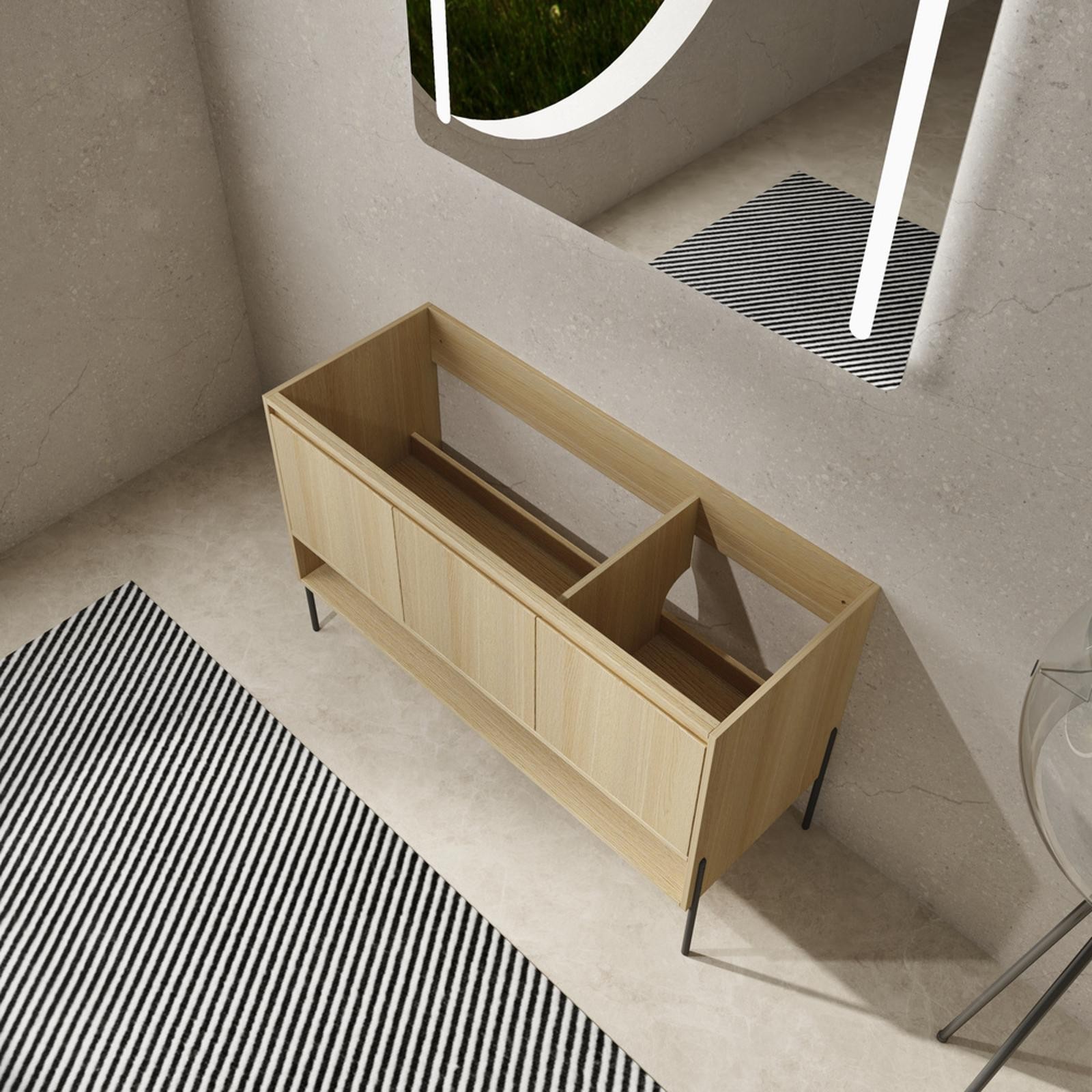 Modern 48″ Bathroom Vanity with Thick Plank Construction,