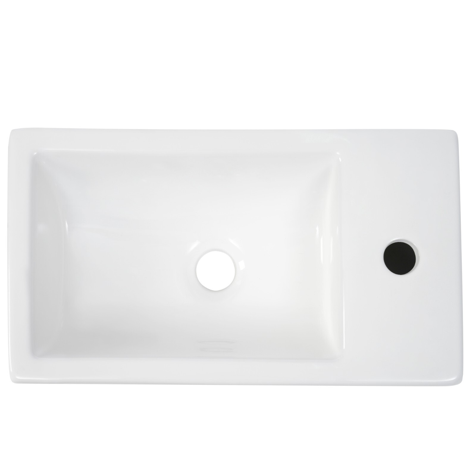 Wooden 18.6″ Bathroom Vanity Cabinet with Ceramic Sink Storage Shelf Tissue Rack