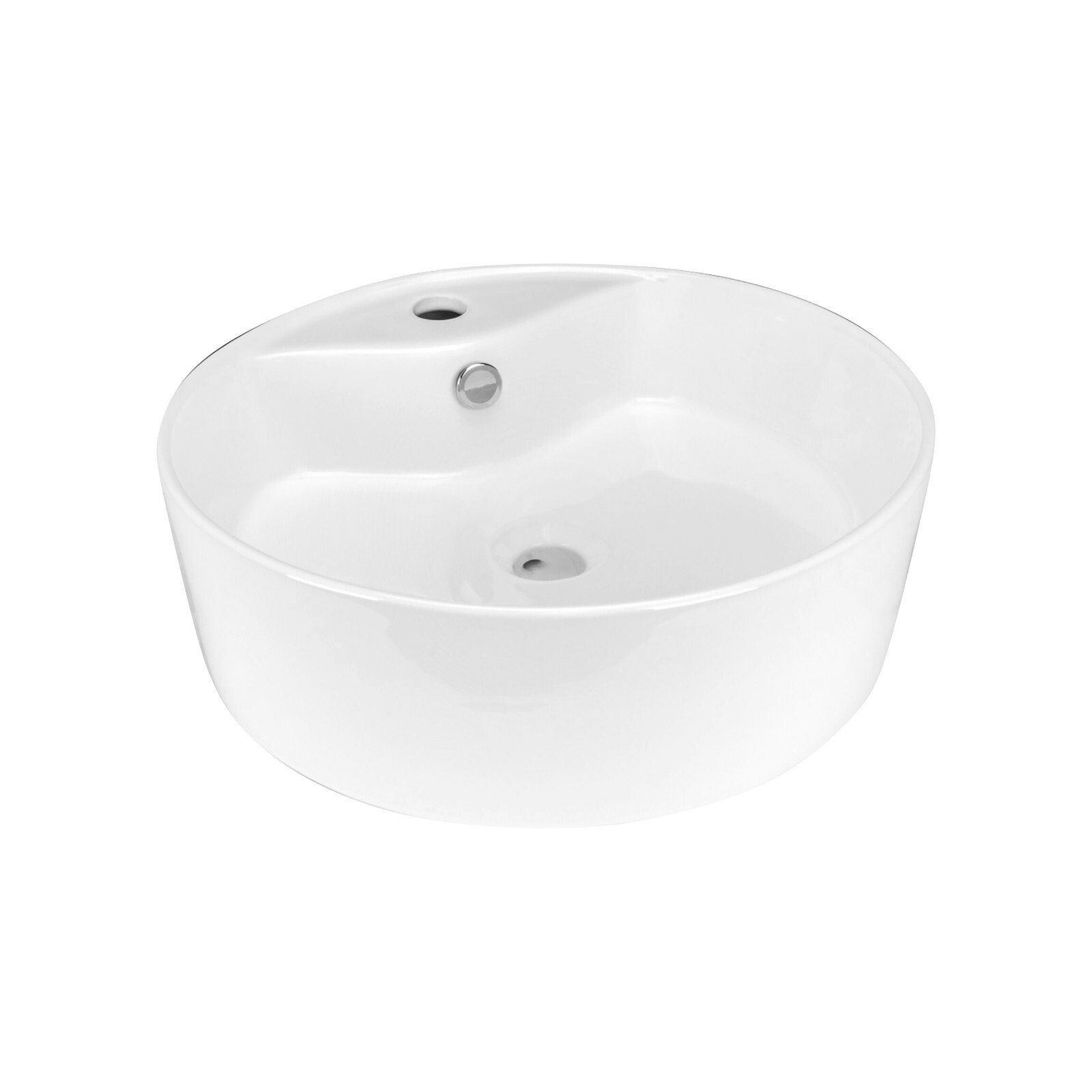 Rok Lagoon Round Shaped Vessel Bathroom Sink 18-1/8″ X 18-3/8″ White Porcelain