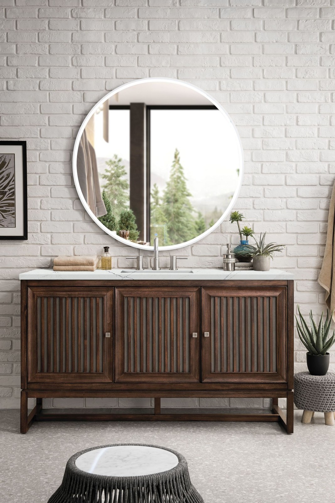James Martin Vanities E645-V60S-3ENC Athens 60″ Wall Mounted and – White