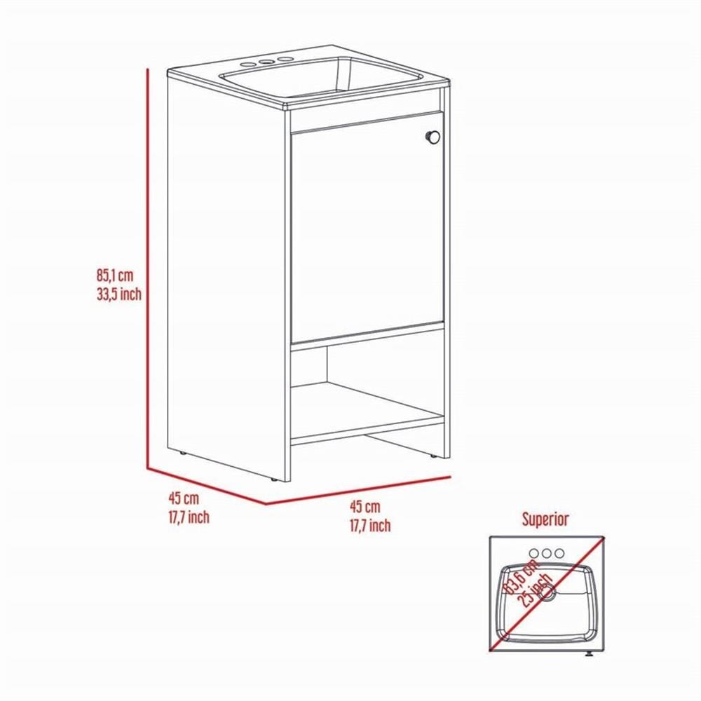 Atlin Designs Modern Metal Free Standing Vanity Cabinet in Light Gray