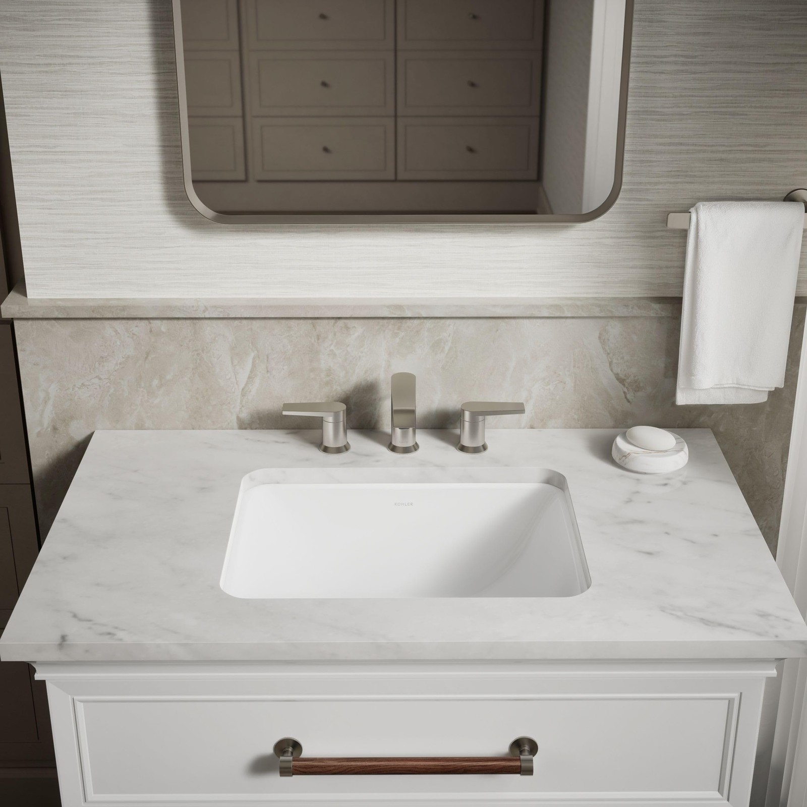KOHLER 200000 Caxton Rectangle Undermount Bathroom Sink, Bathroom Vanity Sink…