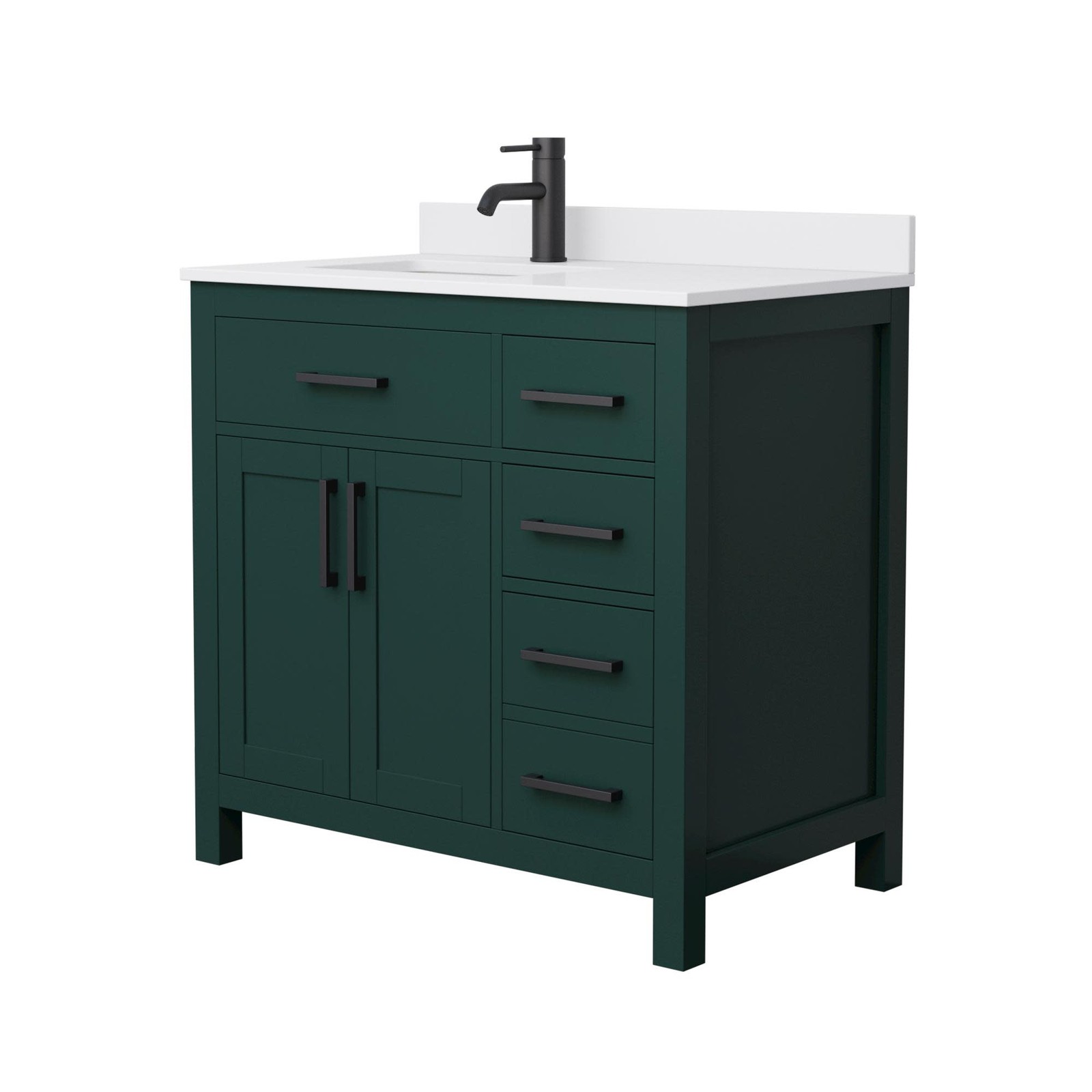 Wyndham Collection WCG242436S-UNSMXX Beckett 36″ – Green / Carrara Cultured