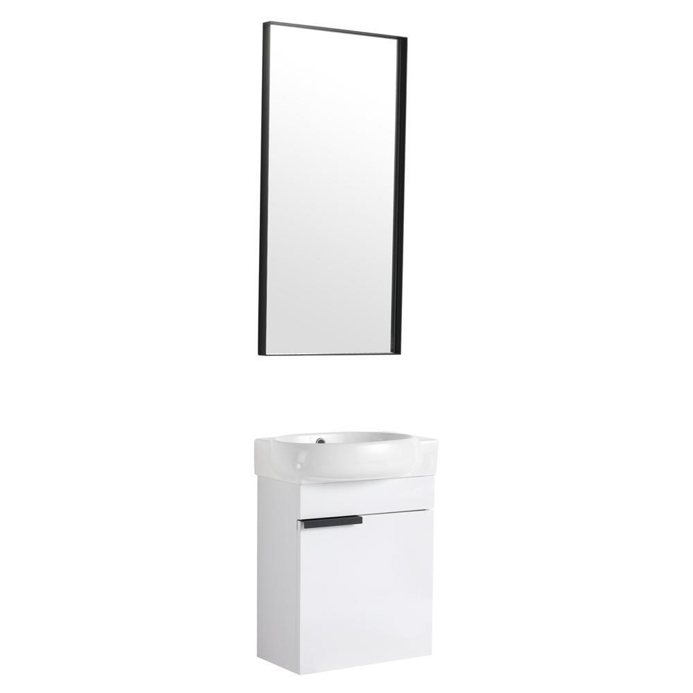 Soft Close Doors Bathroom Vanity With Sink 16 Inch