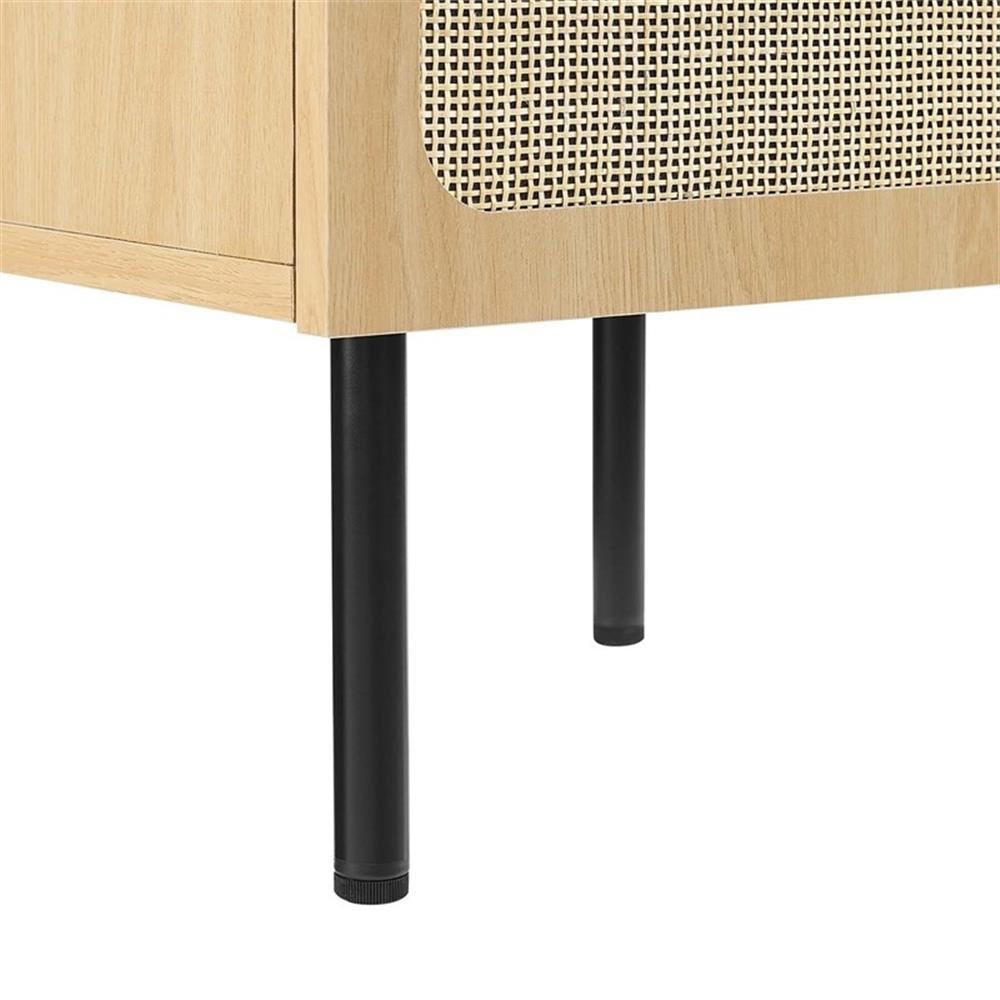 Modway Chaucer 18″ Wood & Rattan Bathroom Vanity in Oak/Black