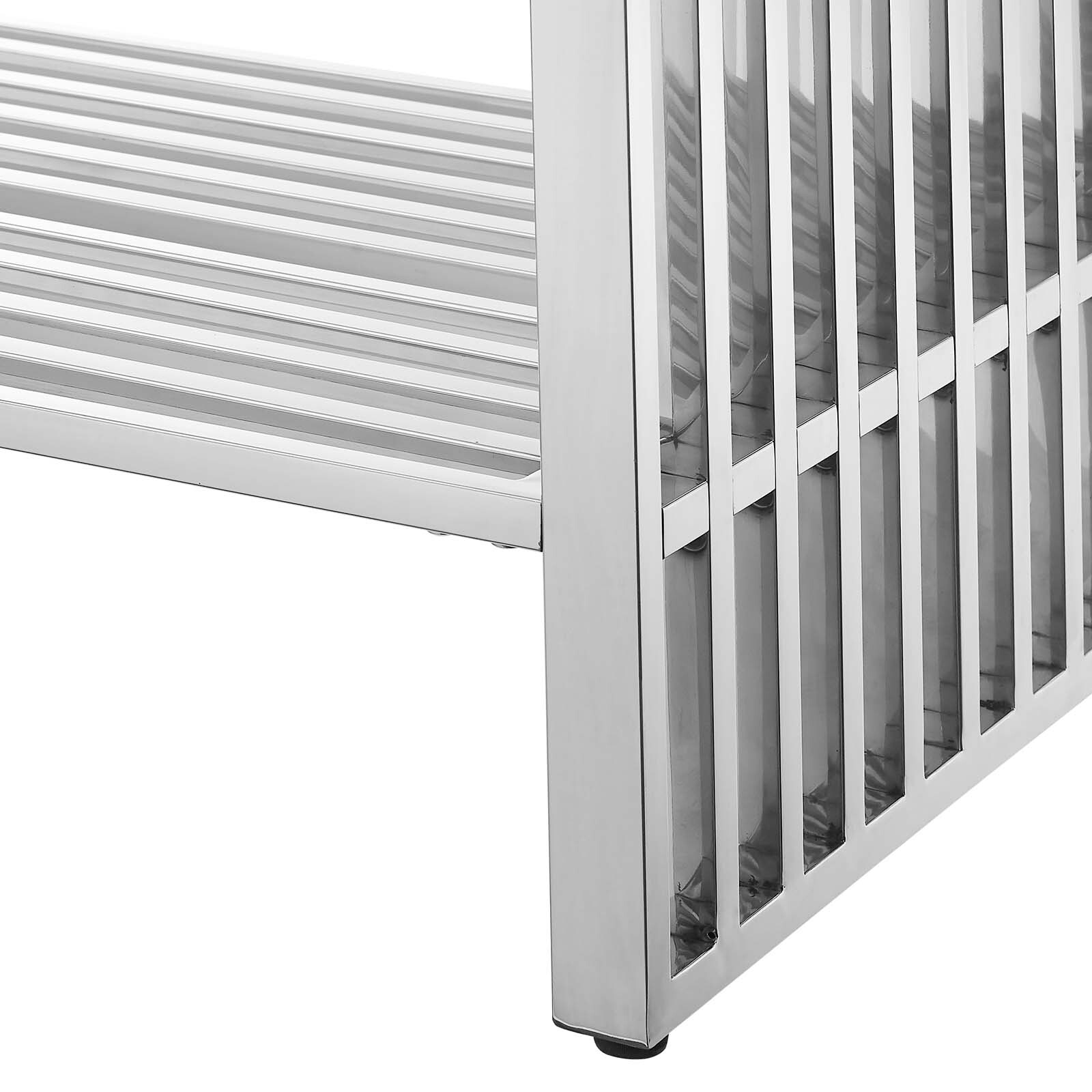 Modway Gridiron Bathroom Vanity in White Silver
