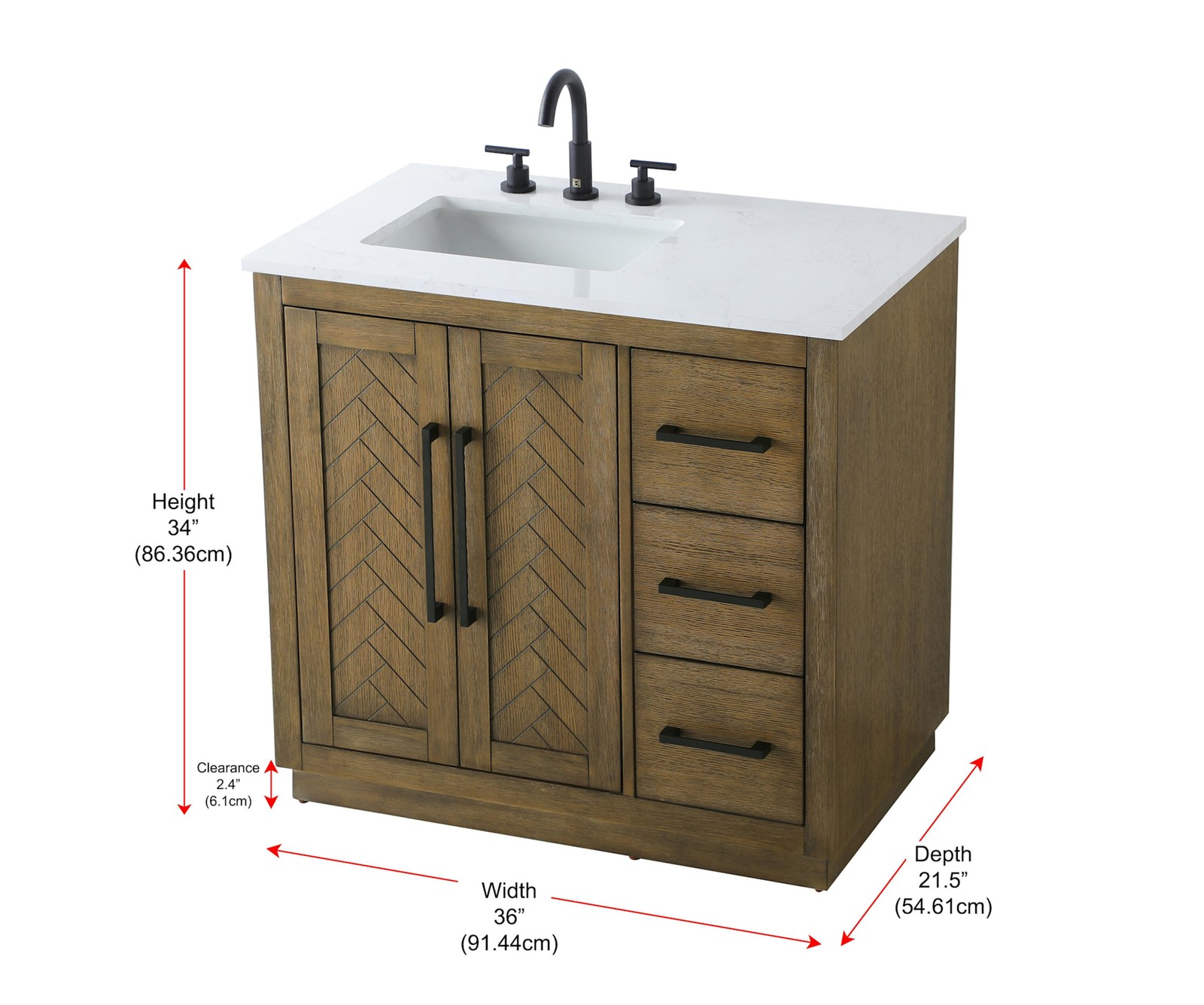 Elegant Lighting VF29036 Chase 36″ – Hazel Oak