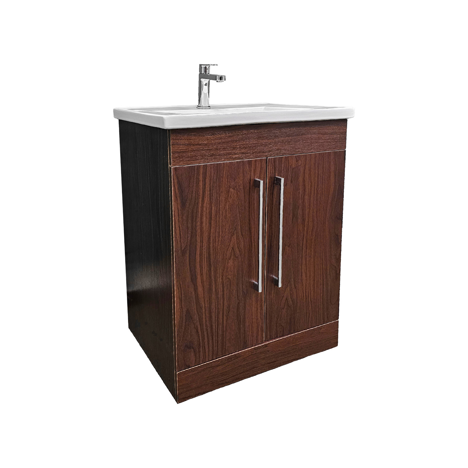 24″ W x 18″ D x 33″ H Oslo Deep Peach Wood Finish Vanity with Ceramic Vanity Top