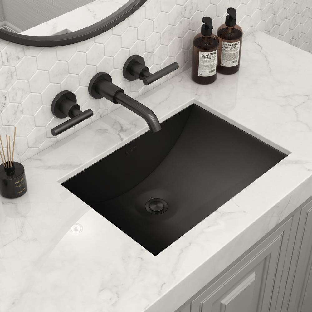 Ruvati 18 x 12 inch Brushed Stainless Steel Rectangular Bathroom Sink…