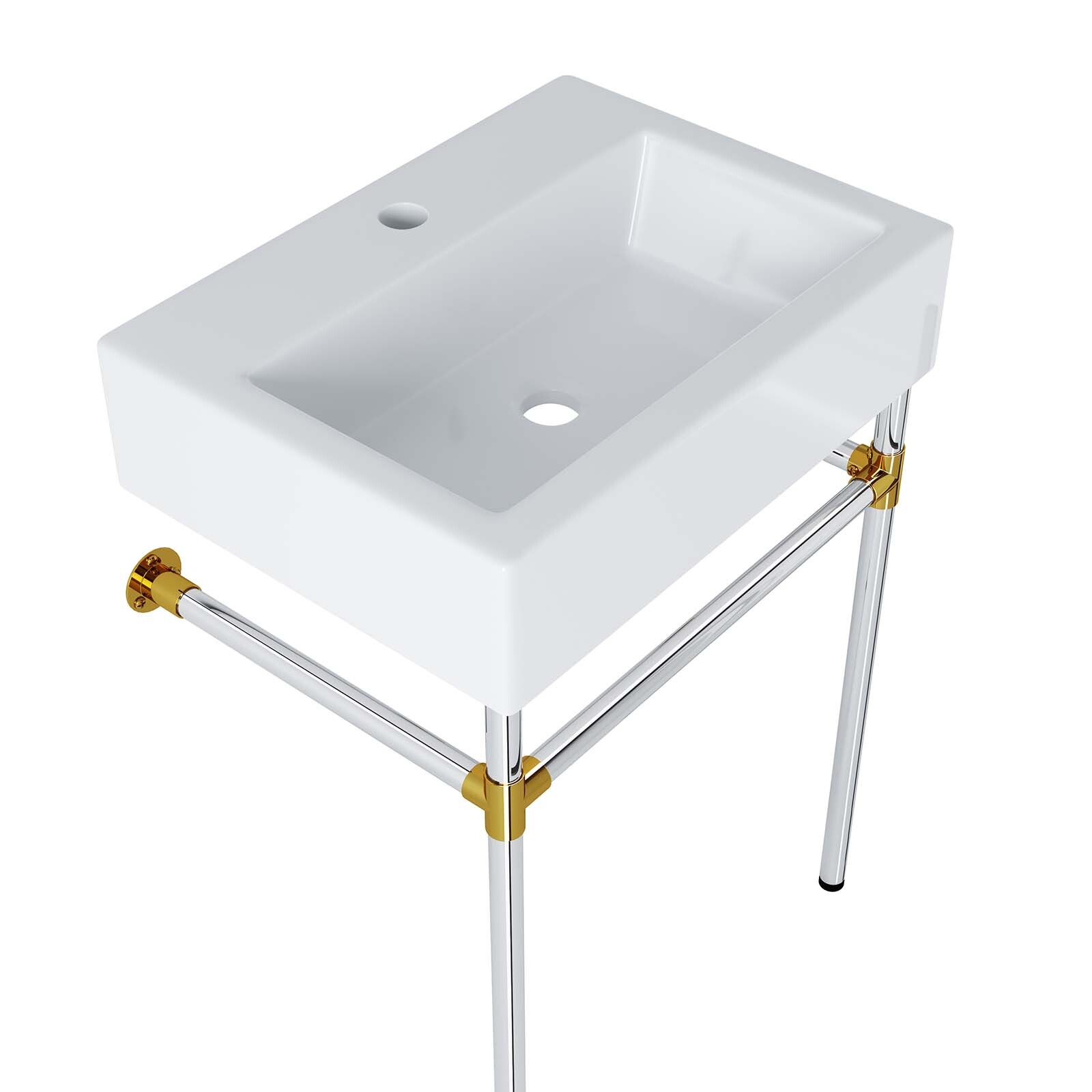 Modway Redeem 24″ Wall-Mount Silver Stainless Steel Bathroom Vanity
