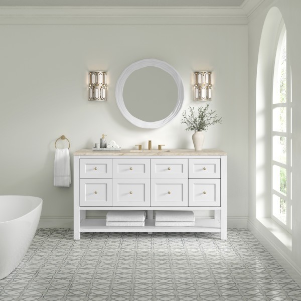 60″ James Martin Breckenridge 330-V60S-BW-3TJR Vanity Cabinet Tajnar Eclos Top