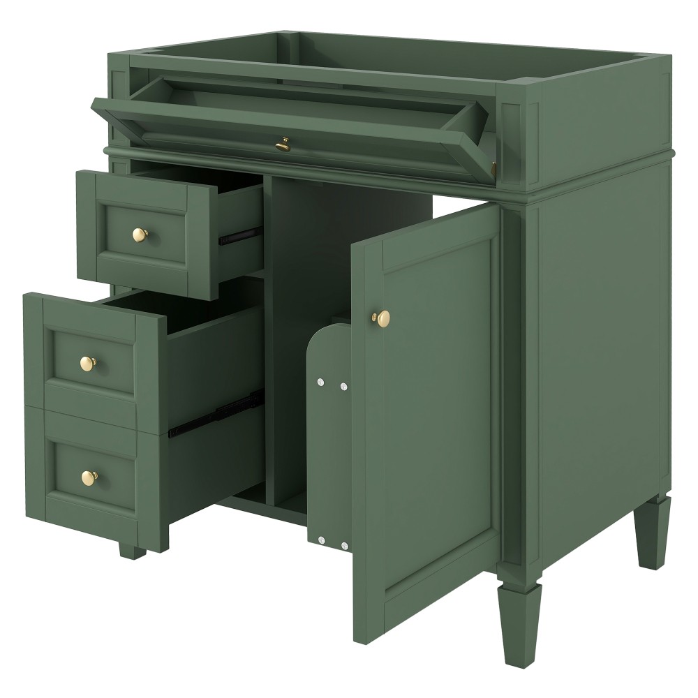 Vanity with no sink Two drawers One pull-out drawer