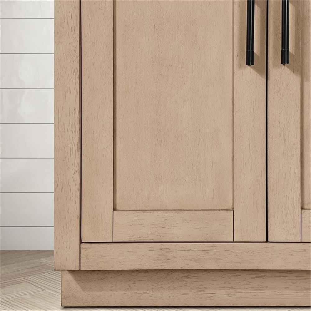 Pemberly Row 30″ Bathroom Vanity in Sahara Birch with White Countertop