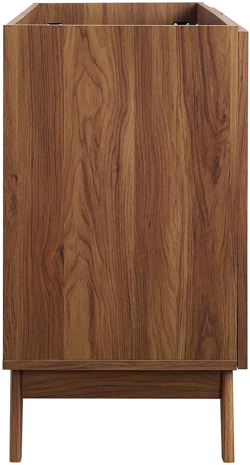 Soma Walnut Rattan Weave Bathroom Vanity Cabinet, 48” Sink Compatible
