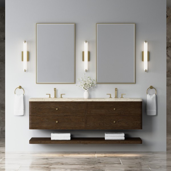 72″ James Martin Allamari D640-V72-SBL-WTJR Double Vanity Cabinet Tajnar Top