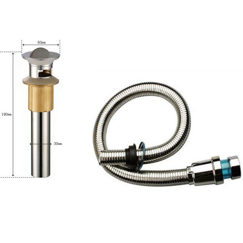 Bathroom 80cm Stainless Steel Sink Siphon Waste Drain Flexible Pipe Hose
