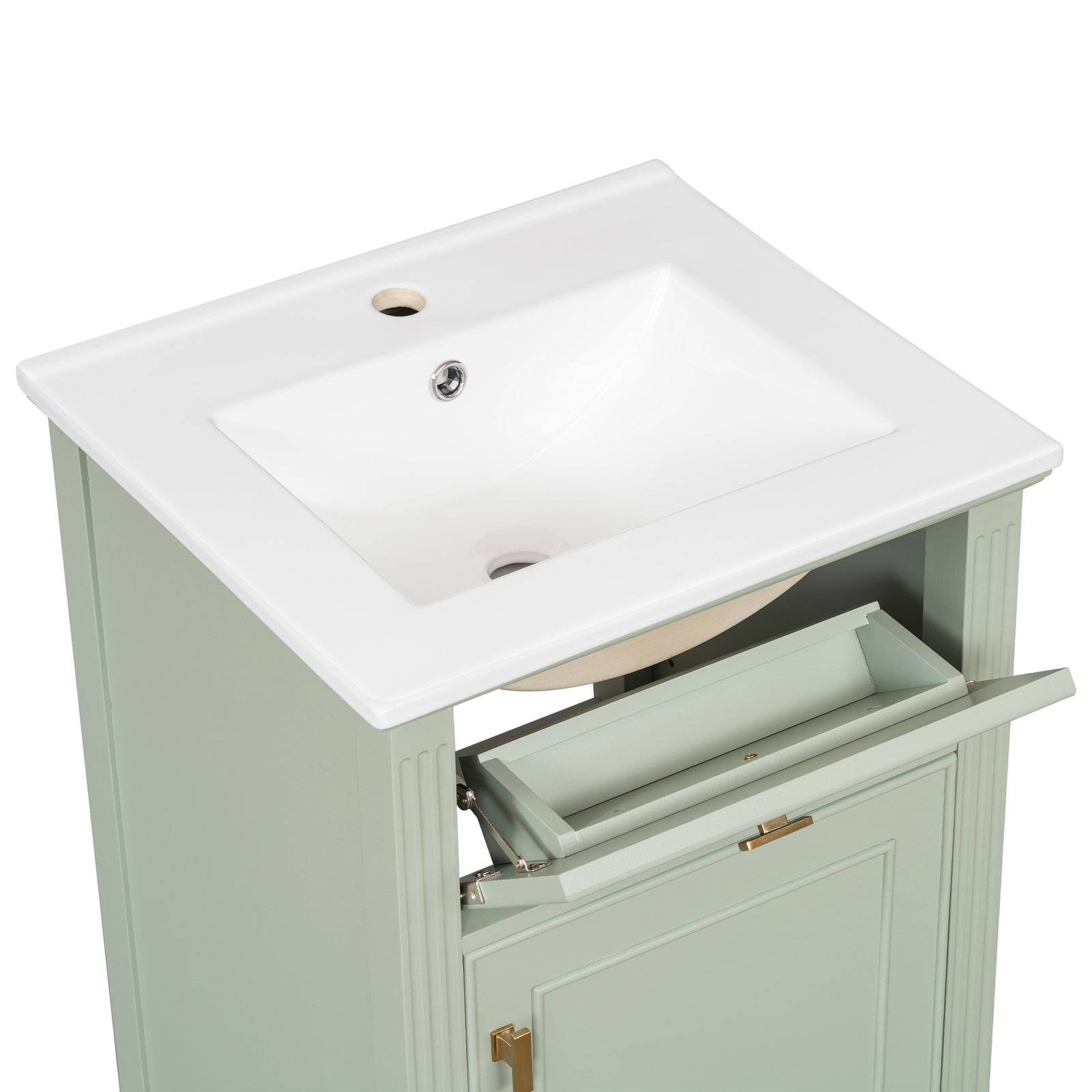 20″ Bathroom Vanity w/Ceramic Sink Modern Storage Cabinet w/Adjustable Shelf