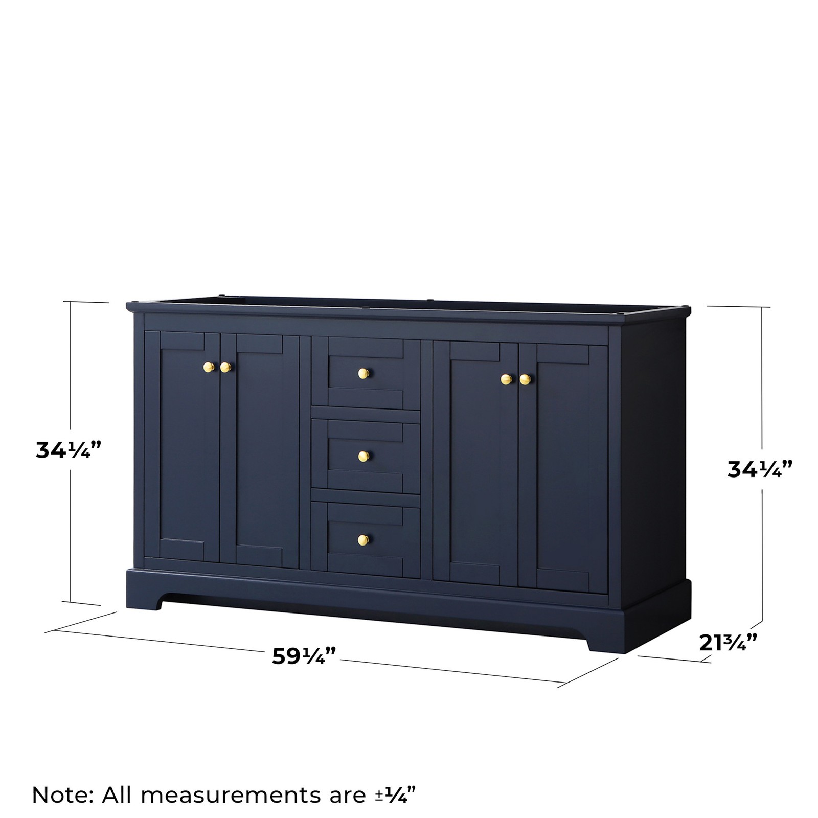 Wyndham Collection WCV232360DCXSXXM58 Avery 60″ Double – White / Brushed Gold