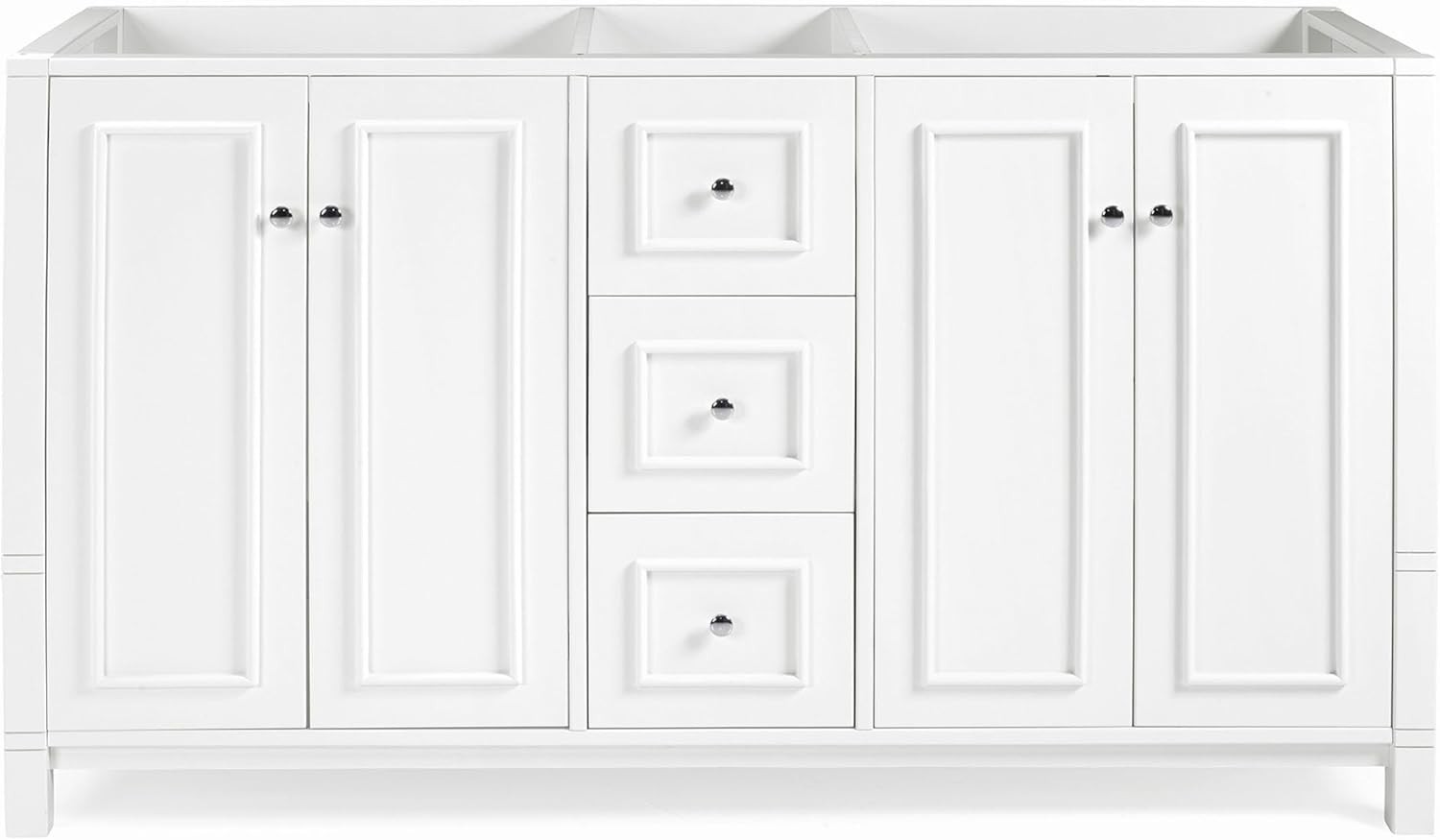 Williamsburg 60 Inch Double Sink Bathroom Vanity – Freestanding Cabinet Witho…