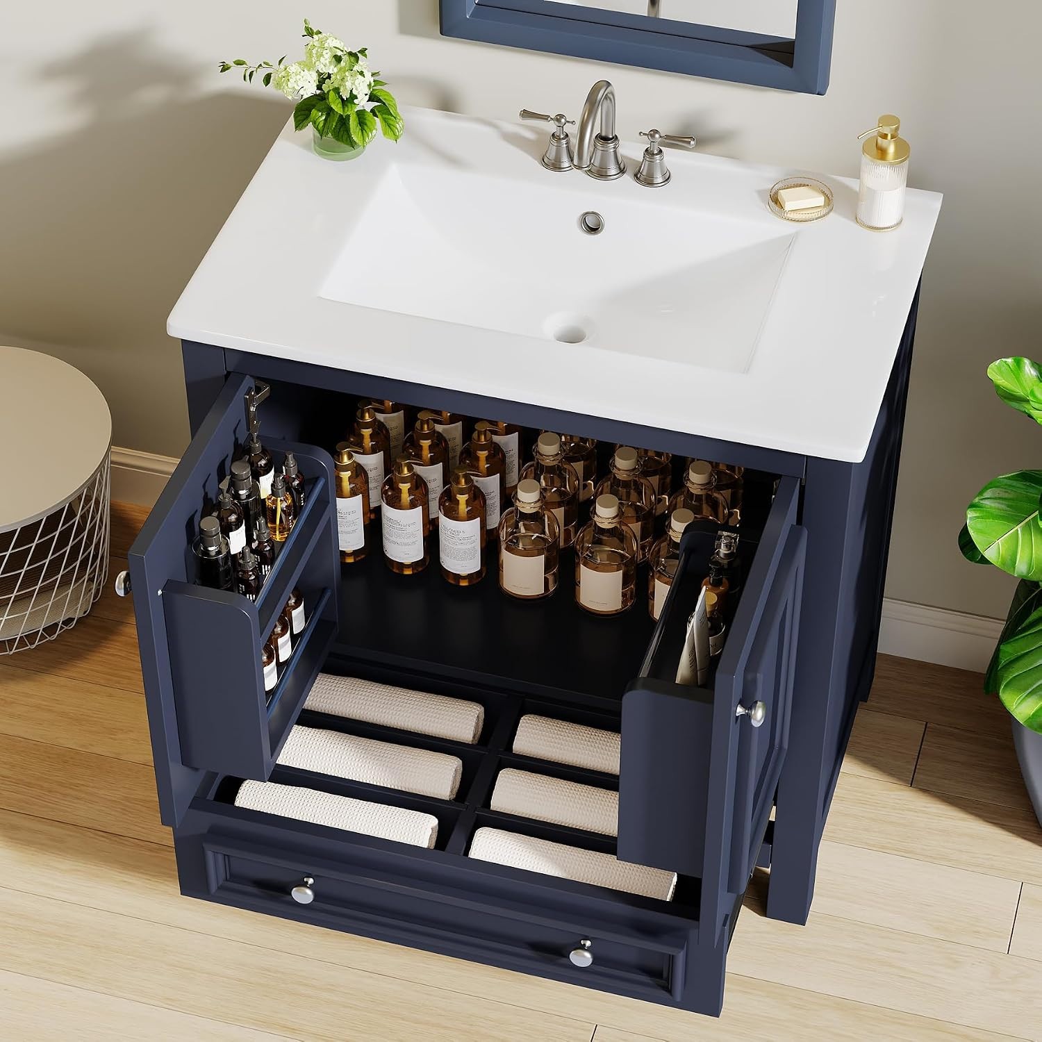 Tribesigns 30″ Bathroom Vanity with Sink, Freestanding Bathroom Vanities Cabinet
