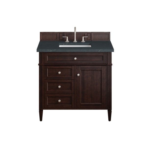 36″ James Martin Brittany 650-V36-BNM-3CSP Vanity Cabinet Charcoal Soapstone Top