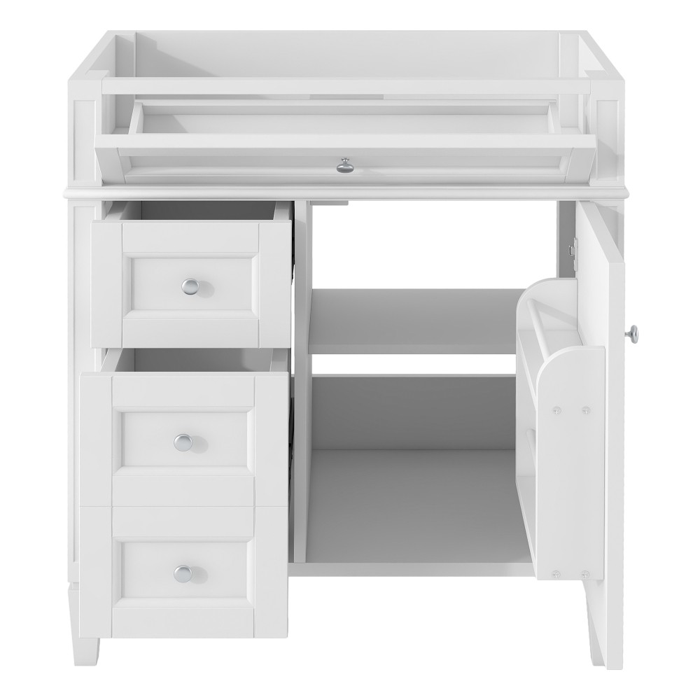 Vanity with no sink Two drawers One pull-out drawer