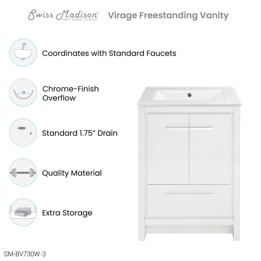 Swiss Madison SM-BV730-3 Virage 24″ – White
