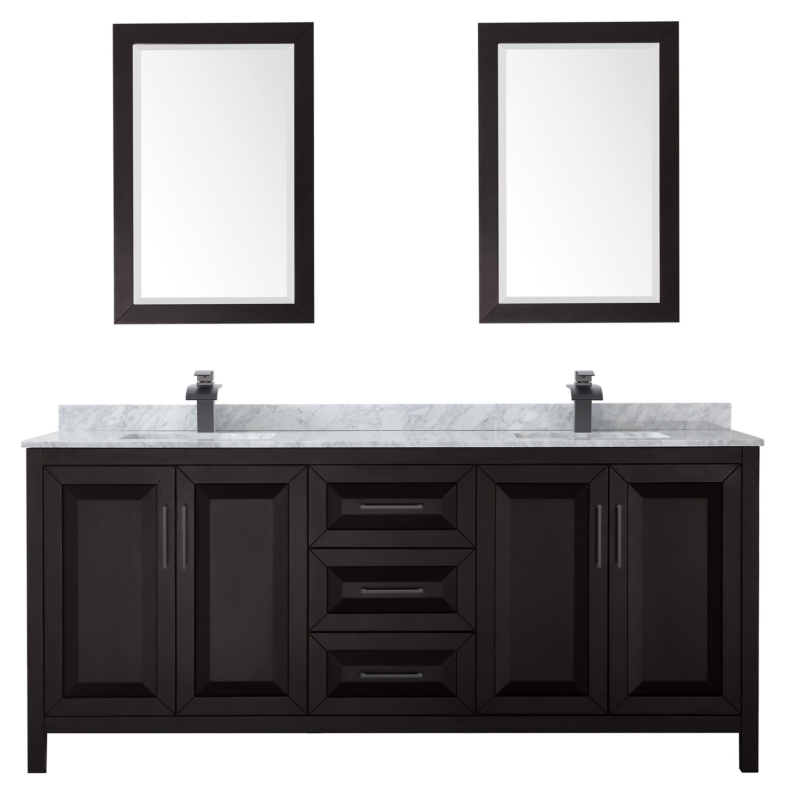 Wyndham Collection WCV252580DUNSM24 Daria 80″ – Dark Gray / White Carrara Marble