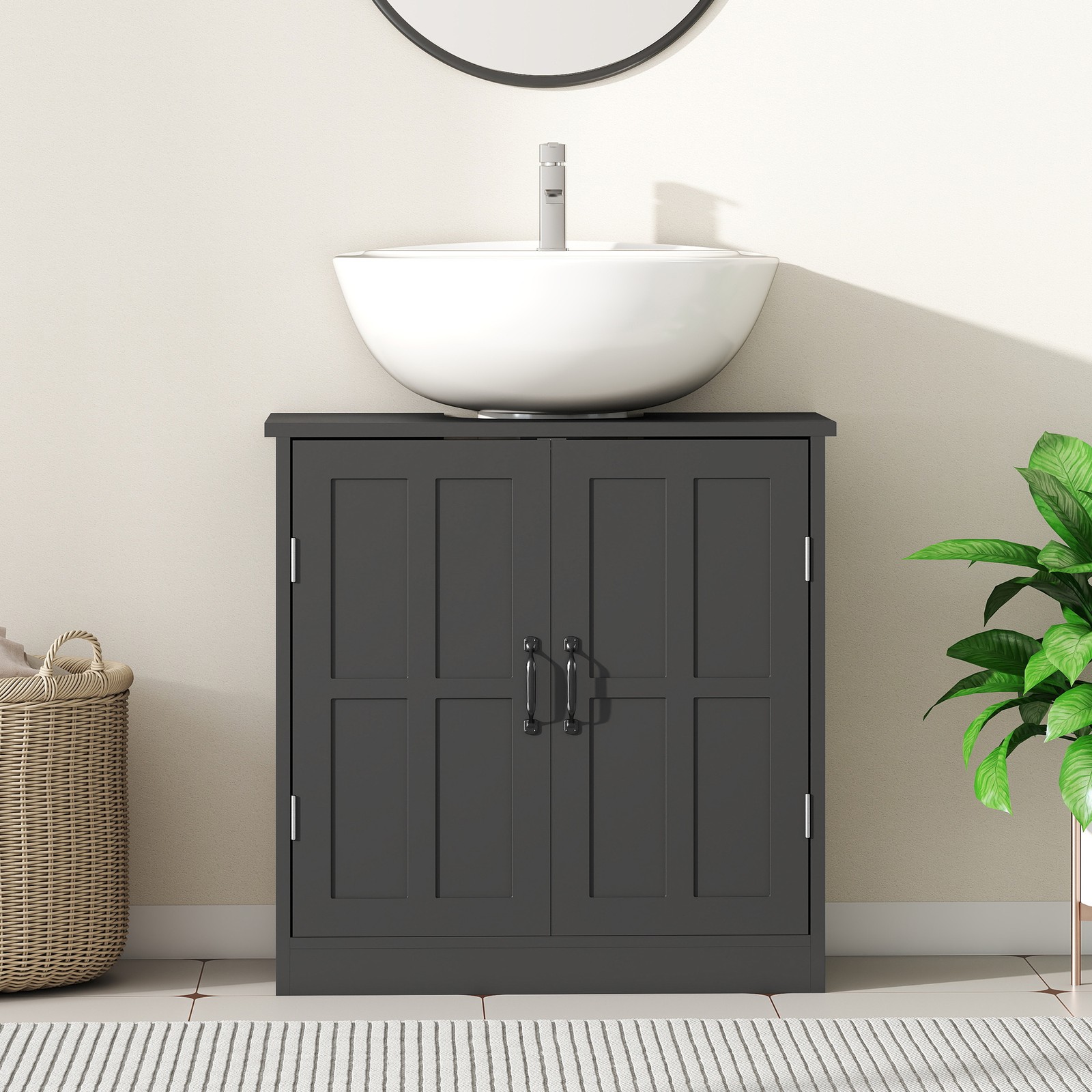 Black Bathroom Sink Cabinet 23.6″ W x 23.6″ H