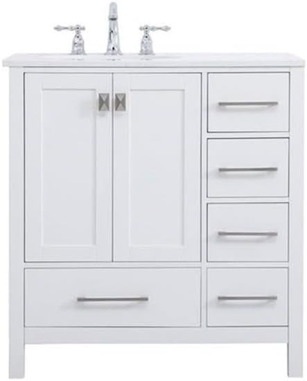 Elegant Lighting VF18832WH 32 inch Single Bathroom Vanity in White