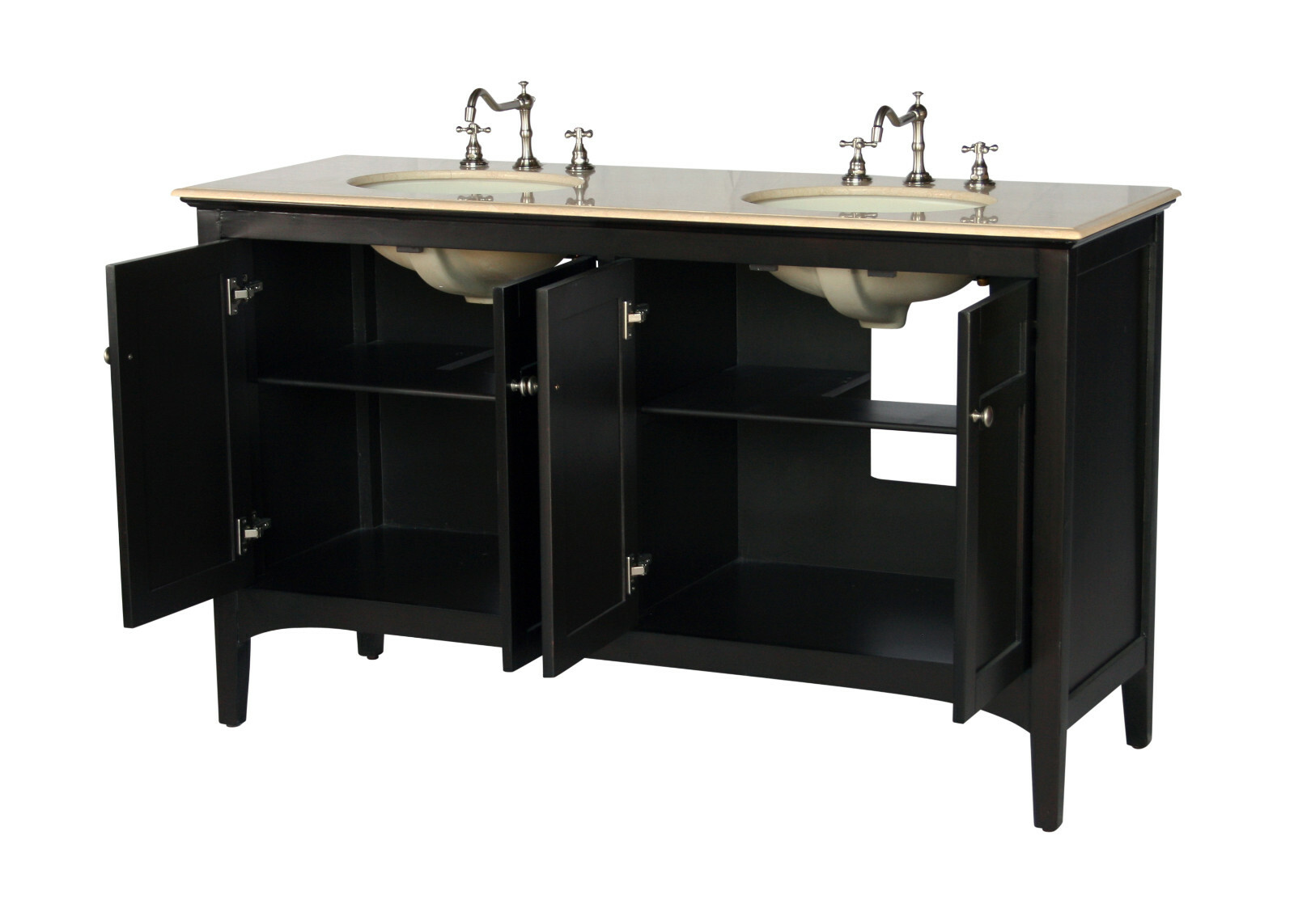 60-Inch Contemporary Style Double Sink Bathroom Vanity Model 2412-ES BE