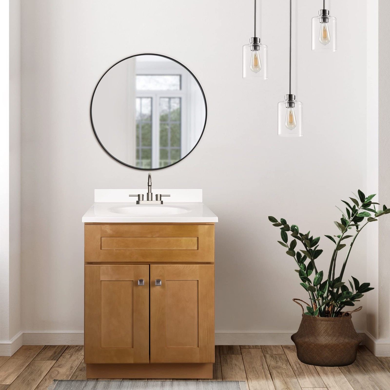 Design House Brookings 25″x19″ Marble Bathroom Vanity in Birch