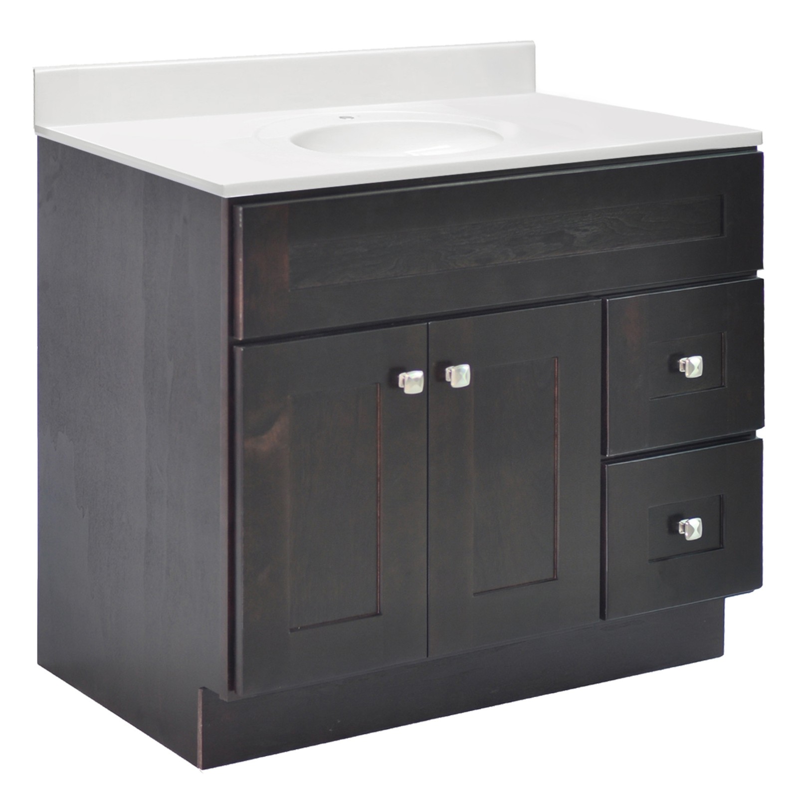 Brookings 37″ Solid Wood Vanity in Espresso with Single Hole Top Fully Assembled