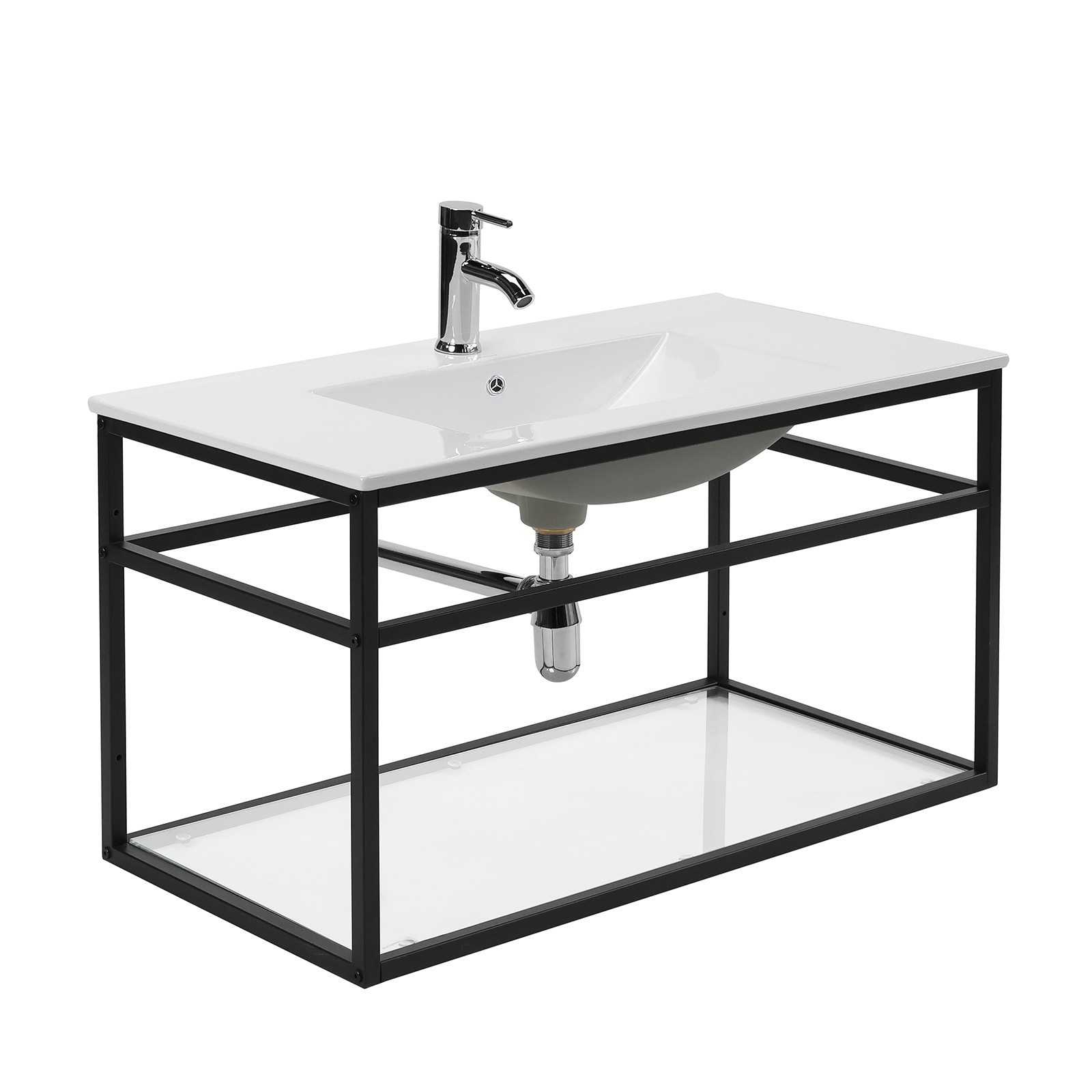 36 inch Bathroom Vanity with Sink Wall mounted Cabinet Floating Vanity Hotel