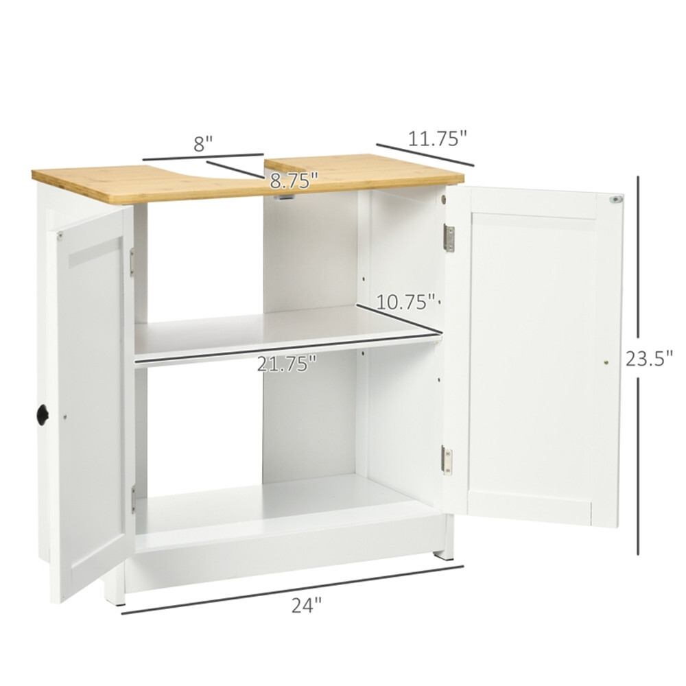 Bathroom Vanity Cabinet White Vessel Countertop Sink Cabinet w Doors Dark Walnut