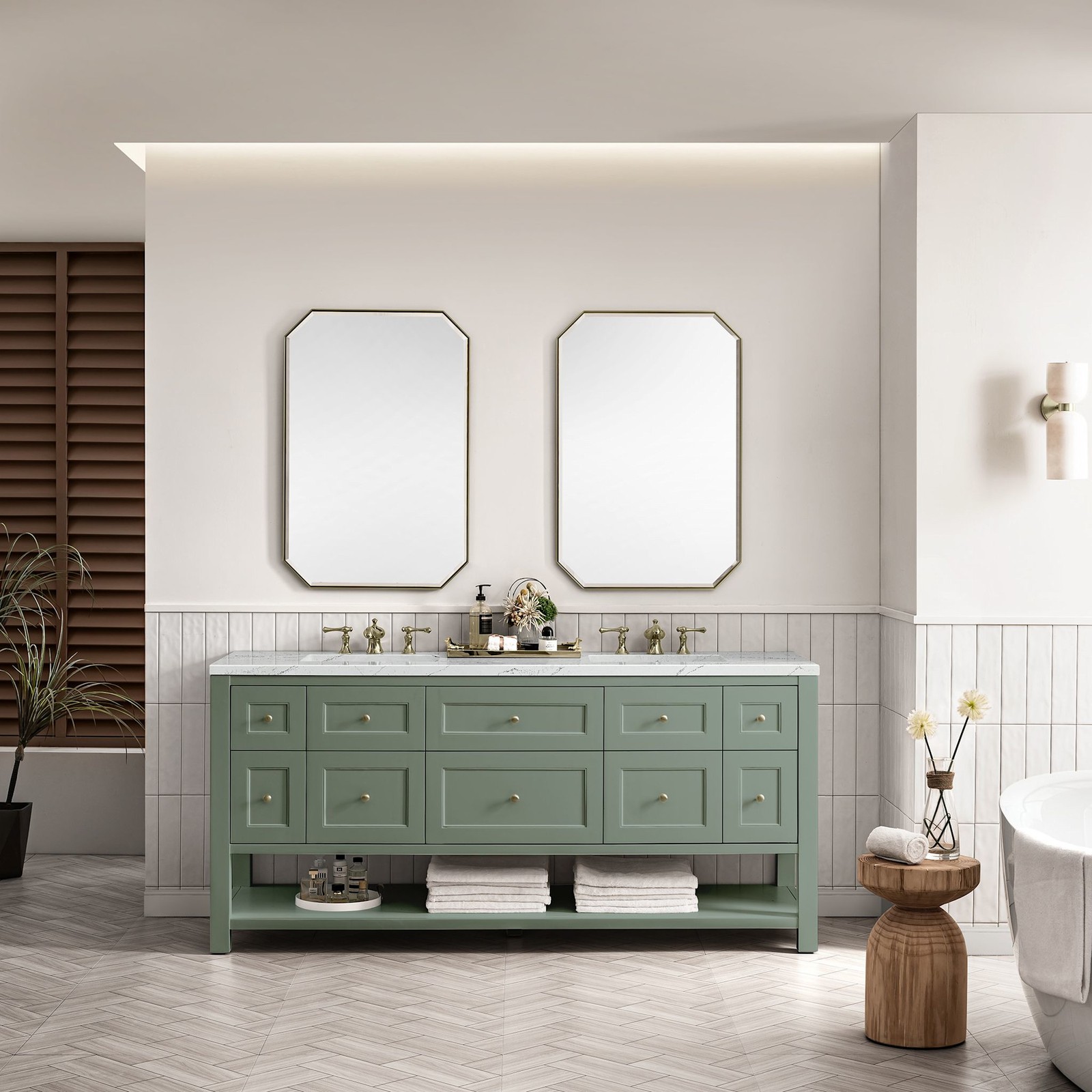 James Martin Vanities 330-V72-FENC Breckenridge 72″ – Light Natural Oak