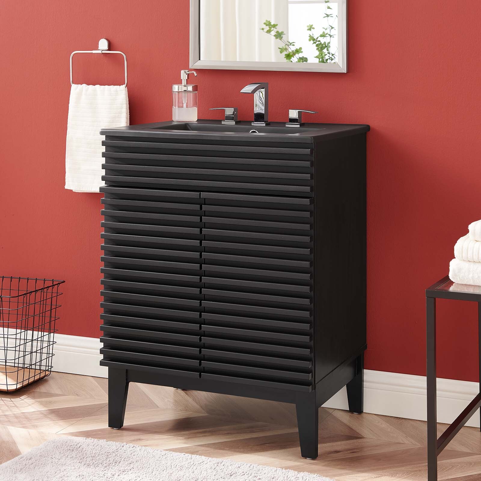 Modway Render 24″ Bathroom Vanity With Sink in Black Black