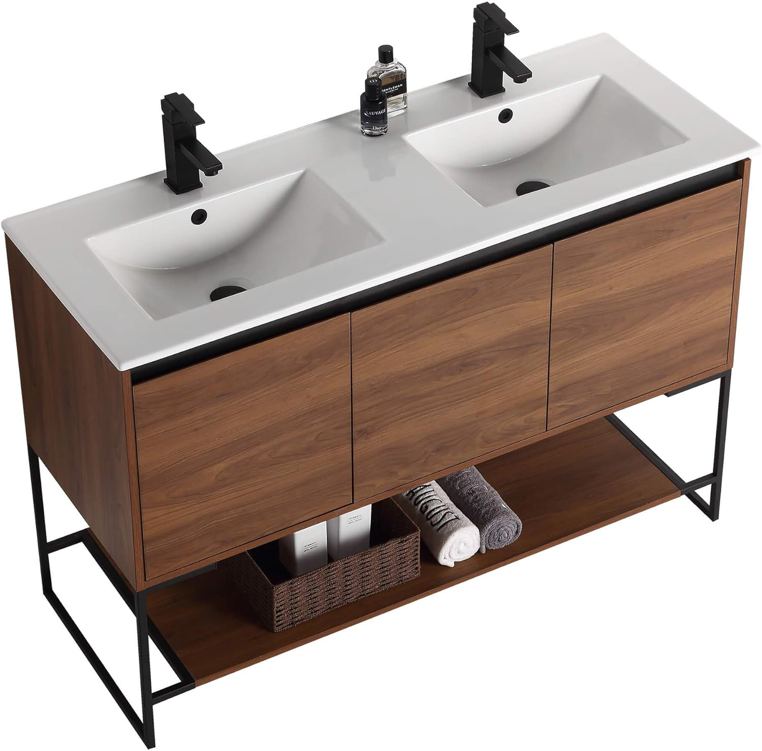 48 Inch Bathroom Vanity with Sink – Modern Knob Free Design, Elegant Space-Savin