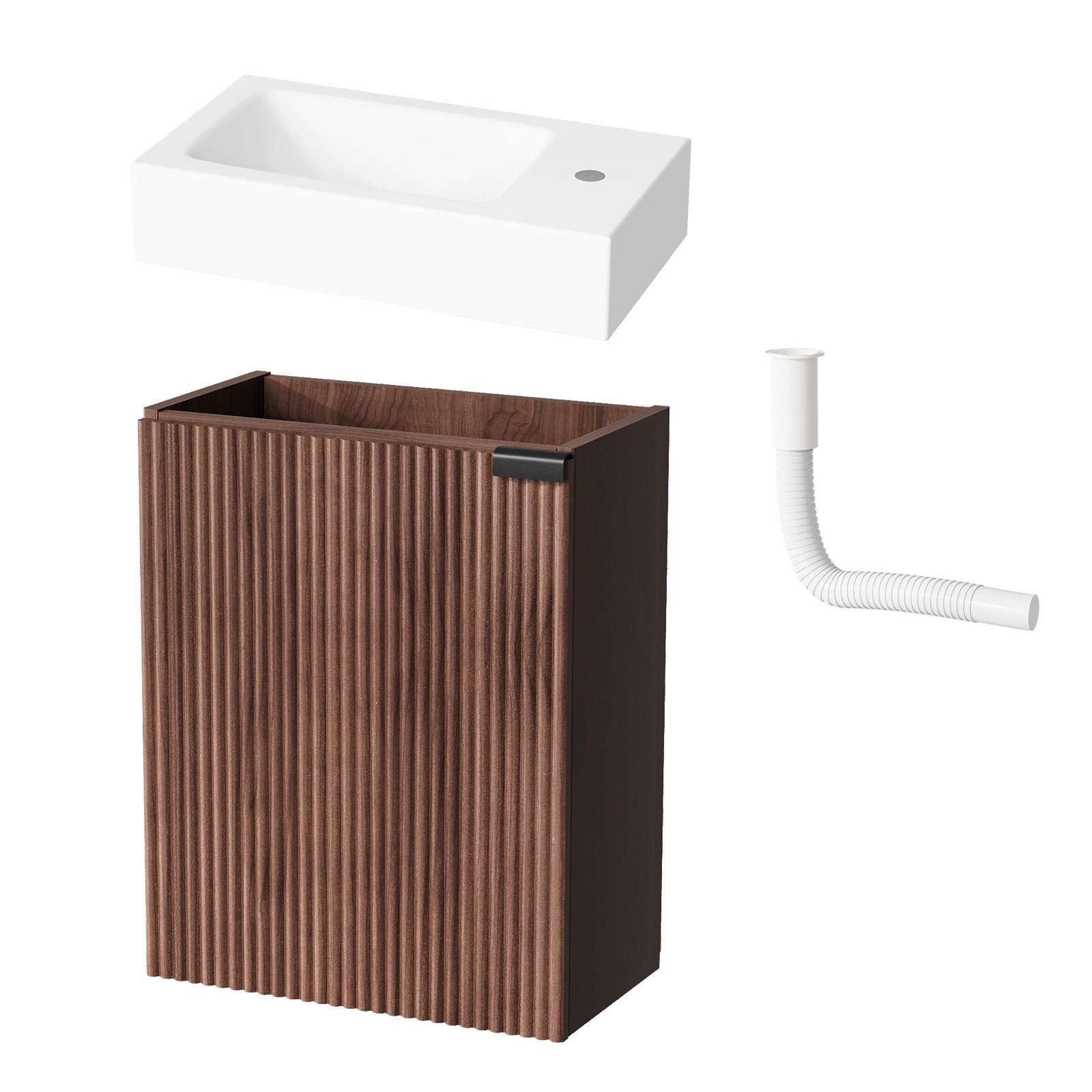 16″ Bathroom Vanity with Sink & Door Floating Cabinets Vanity for Small Space US