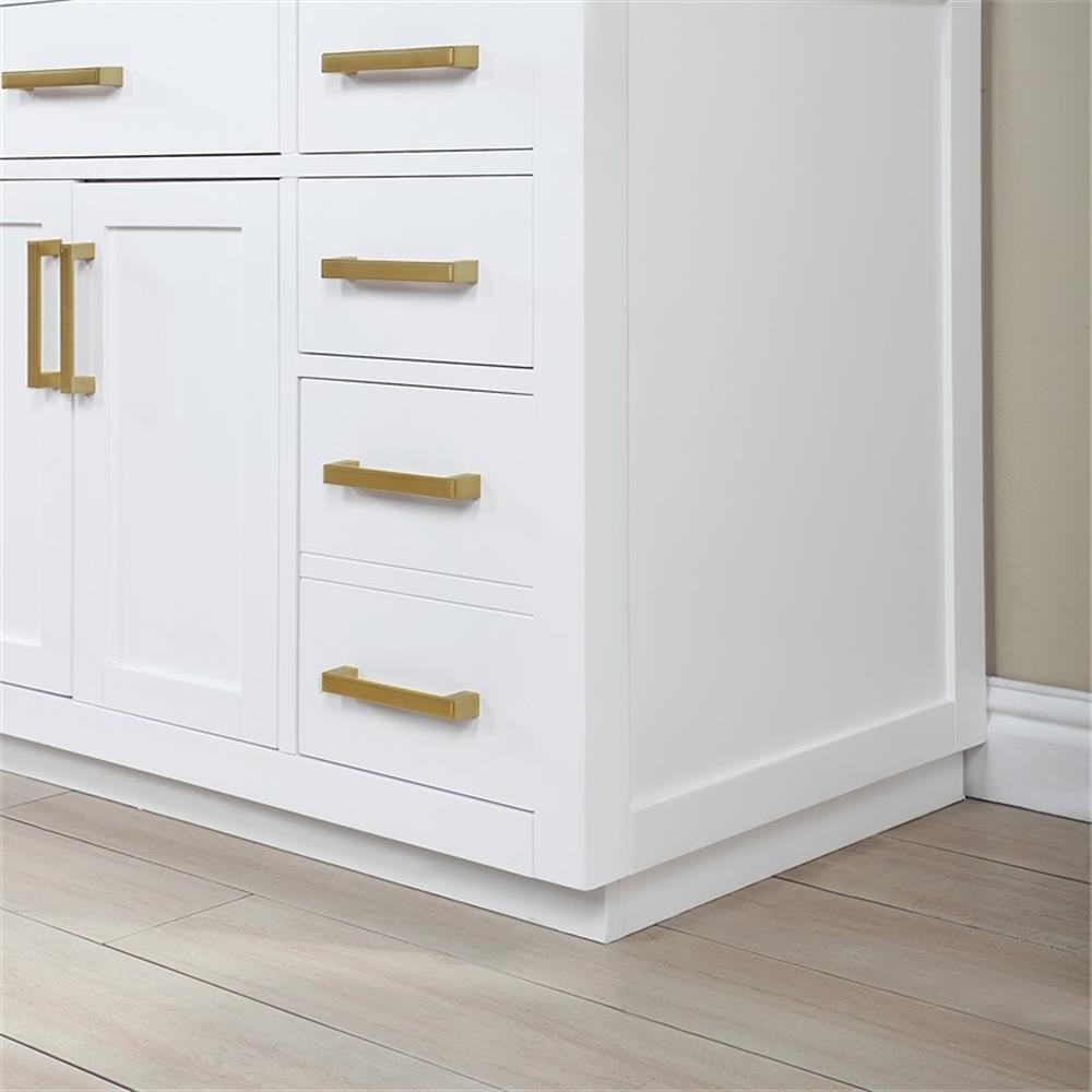 Gavino 84″ Wood Vanity in White with Composite Stone Top no Mirror