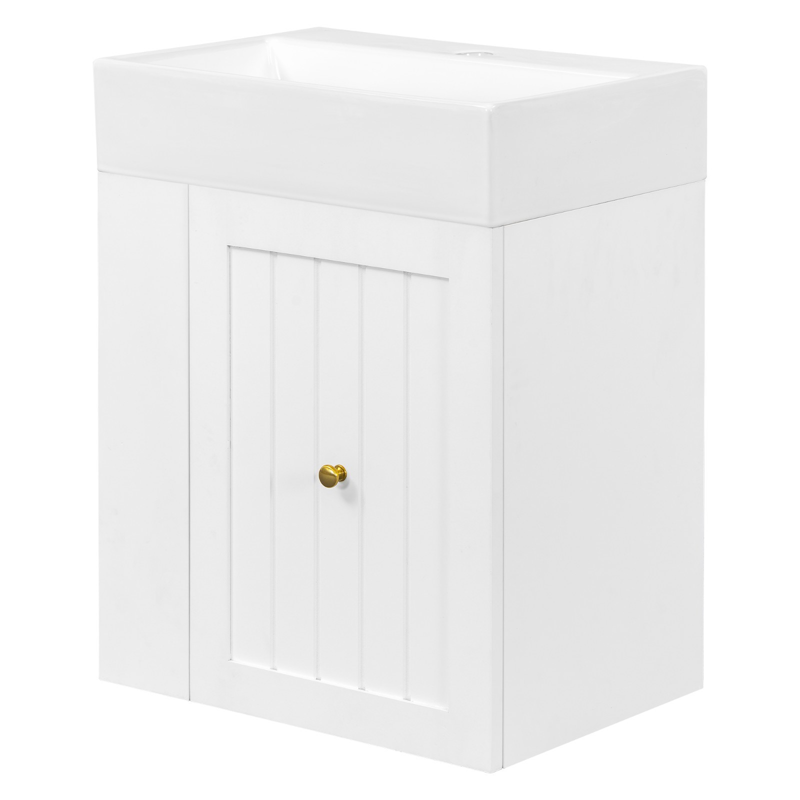 20 Inch Bathroom Vanity Storage Cabinet With Ceramic Sink Storage Drawer Shelf