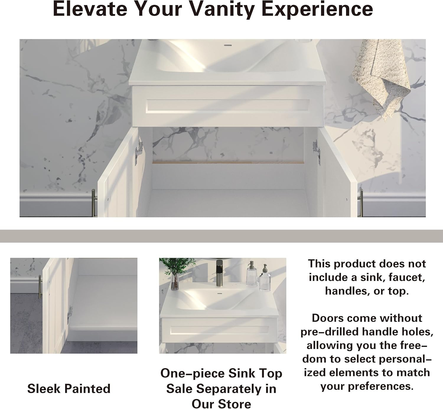 Bathroom Vanity Sink Base Ready-To-Assemble Bathroom Cabinet 24″/30’/36″ Width (