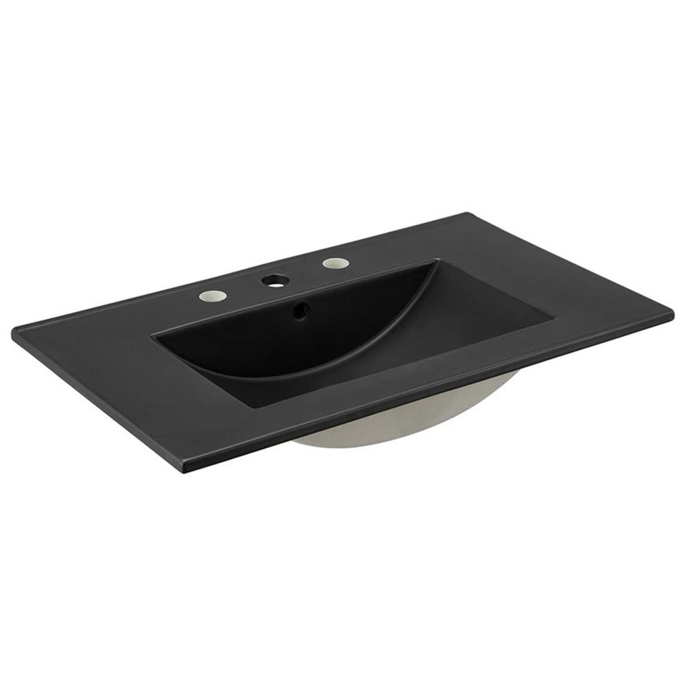 Modway Elysian 30″ Modern Wood Bathroom Vanity in Black and Brown