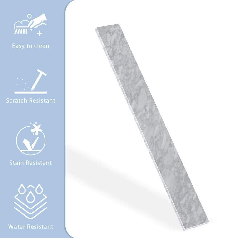 LANDOLT 36 in. W Marble Vanity Backsplash in Carrara White