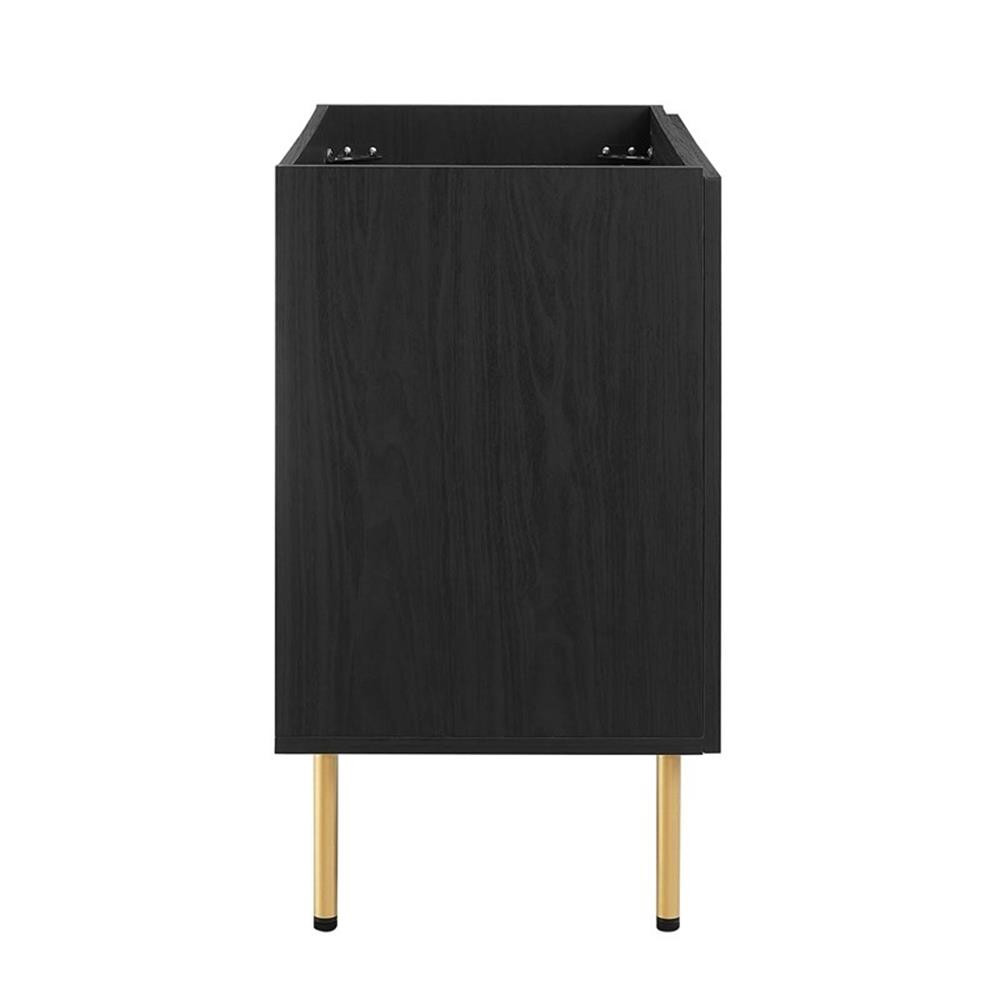 Modway Chaucer 30″ Wood & Rattan Bathroom Vanity Cabinet in Black