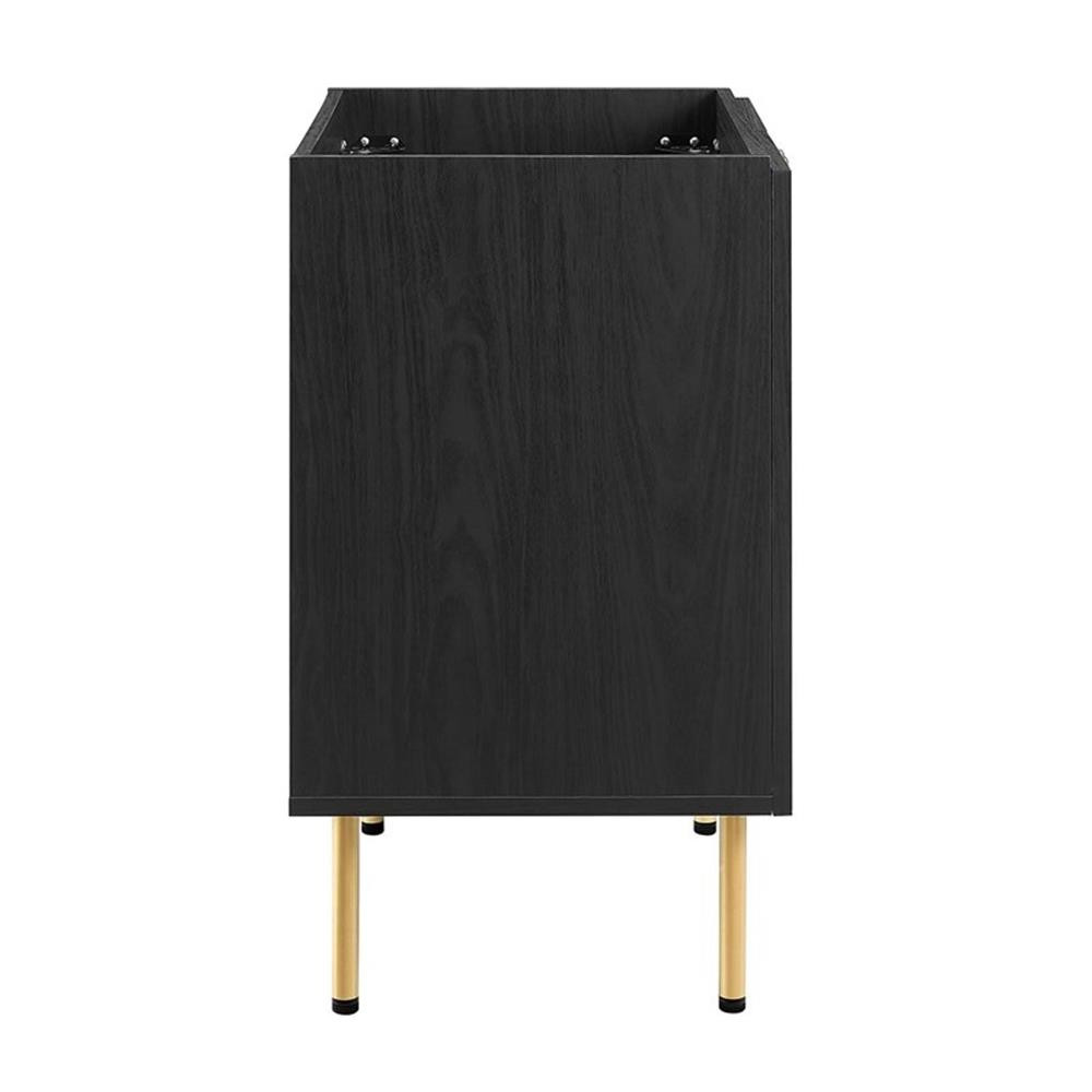 Modway Chaucer 24″ Wood & Rattan Bathroom Vanity Cabinet in Black